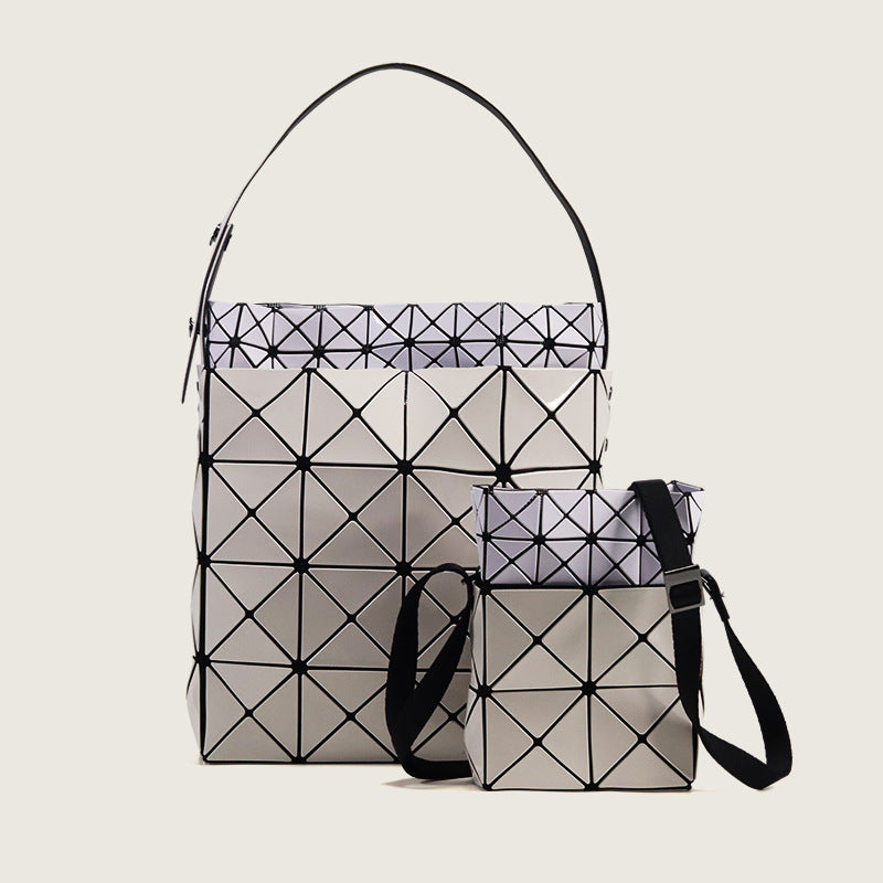 Women's Box Color Matching Bird's Nest Geometric Small Square Bags