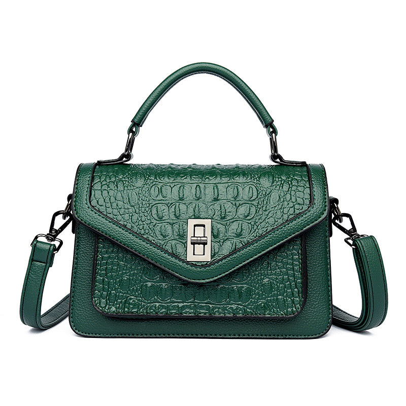 Women's Kelly Fashion Crocodile Pattern Korean Handbags