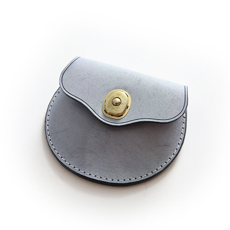 Women's & Men's & Handmade Vegetable Tanned Leather Mini Men's Wallets