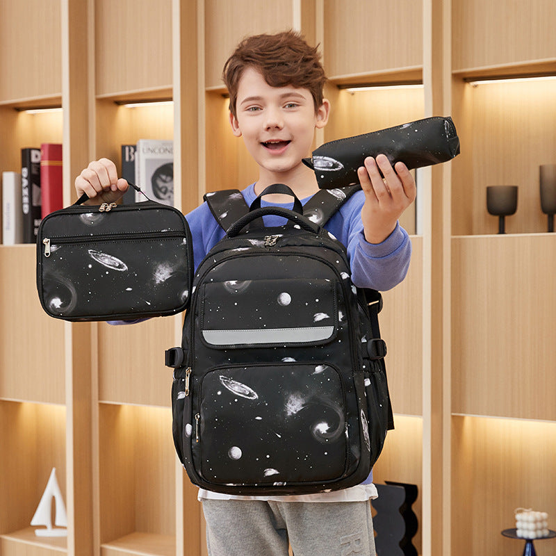 Children's Large Capacity Starry Sky Printed Three-piece Elementary School Students' Schoolbags
