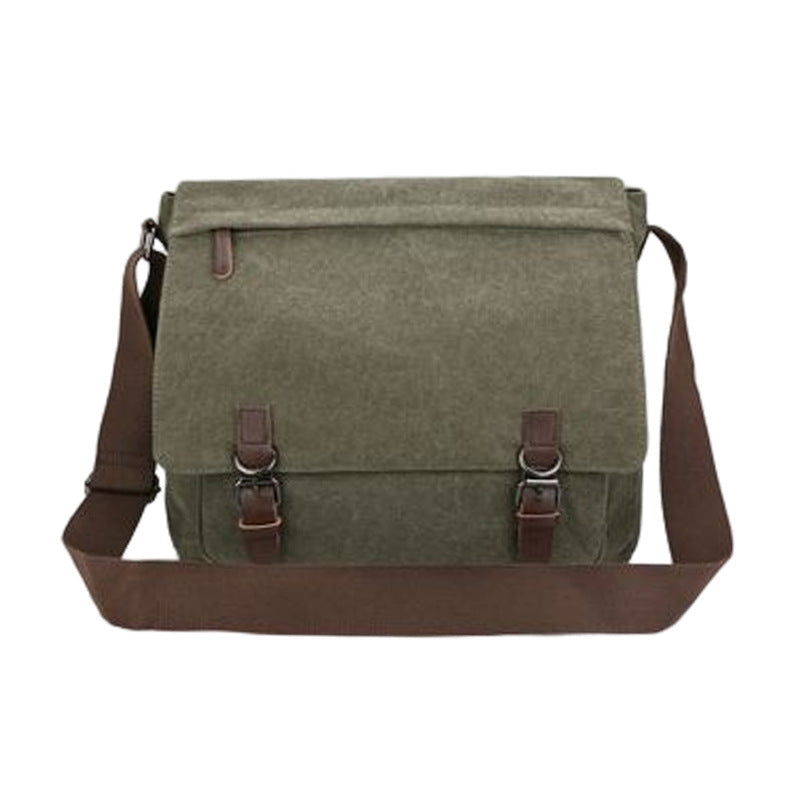 Men's Korean Style Trendy Computer Neutral Canvas Men's Shoulder Bags