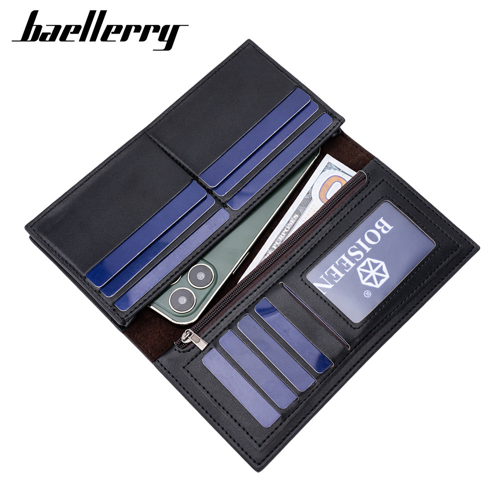 Men's Mid-length Color Matching Multiple Slots Suit Men's Wallet
