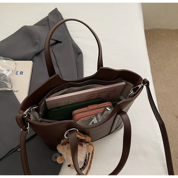 Women's Hand Holding Large Capacity Korean Style Soft Leather Women's Shoulder Bag