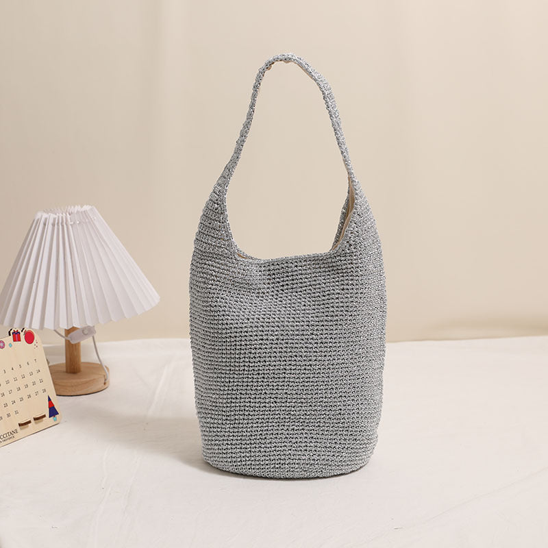 Women's One Straw Fashion Portable Woven Vacation Shoulder Bags