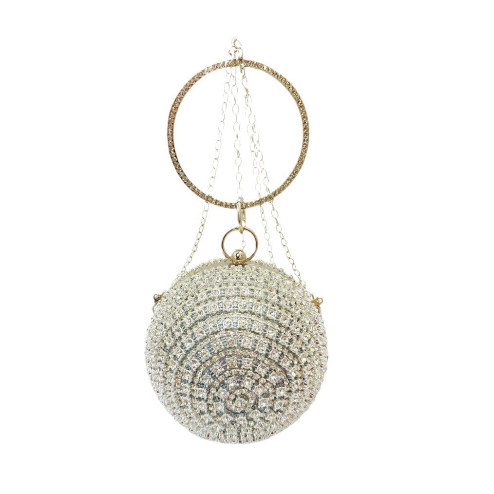 Round Spherical Sier Mini Hand Holding Evening Bags