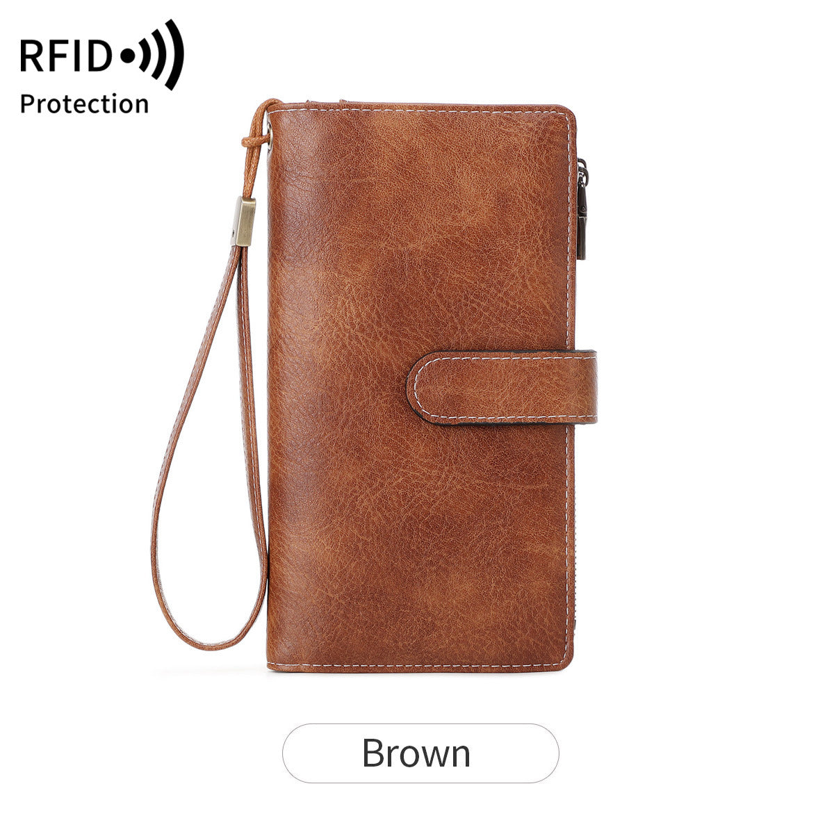 Long Retro Lady's Solid Color Portable Handbags