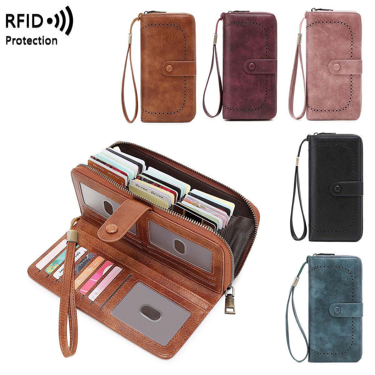 Women's Hollow Out Expanding Retro Large Capacity Ladies Wallet