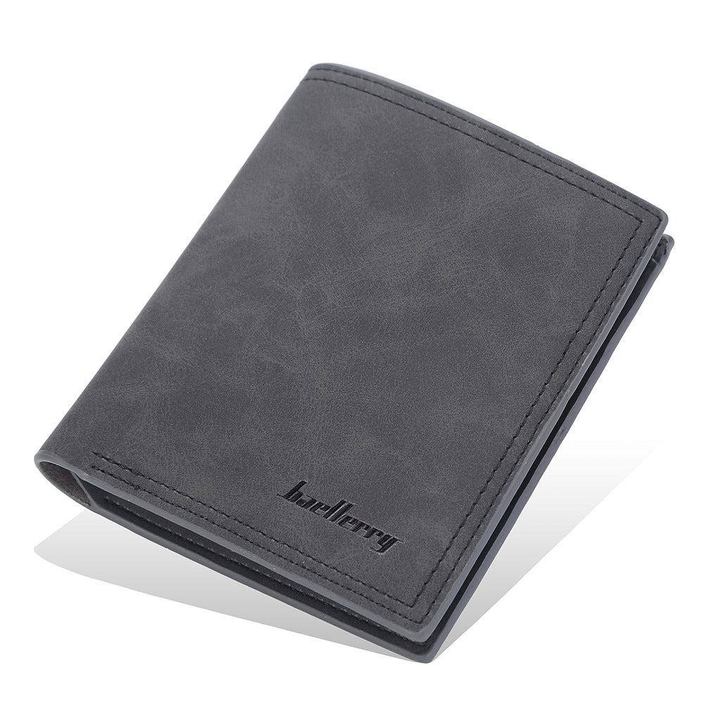 Men's Short Horizontal Multiple Slots Frosted Thin Card Holder