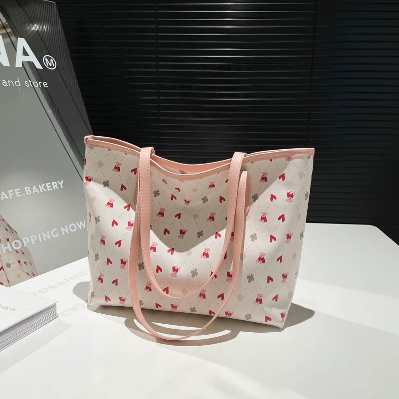 Fresh Printed Large Capacity Female Stylish Good Texture Shoulder Bags