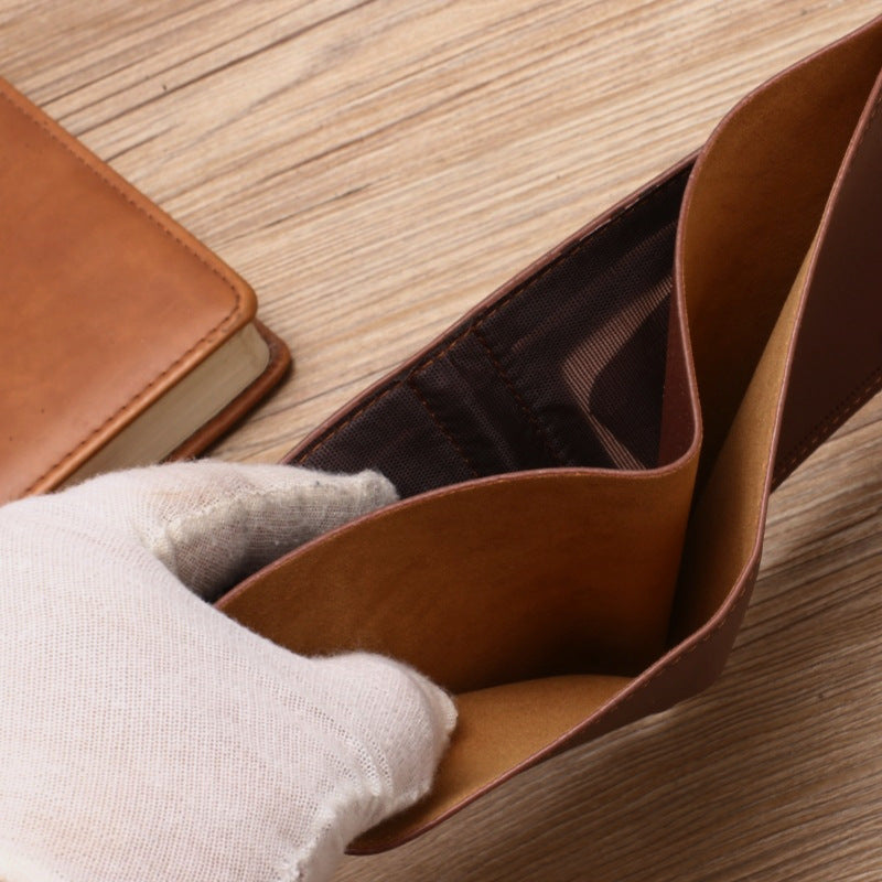 Men's Horizontal Solid Color Business Short License Men's Wallet