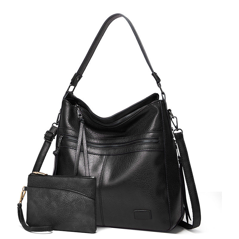 Attractive Women's Beautiful Trendy Double Zipper Shoulder Bags