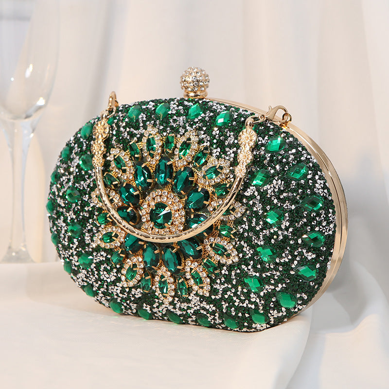 Women's Clutch Alloy Diamond Flower Dress Banquet Evening Bags