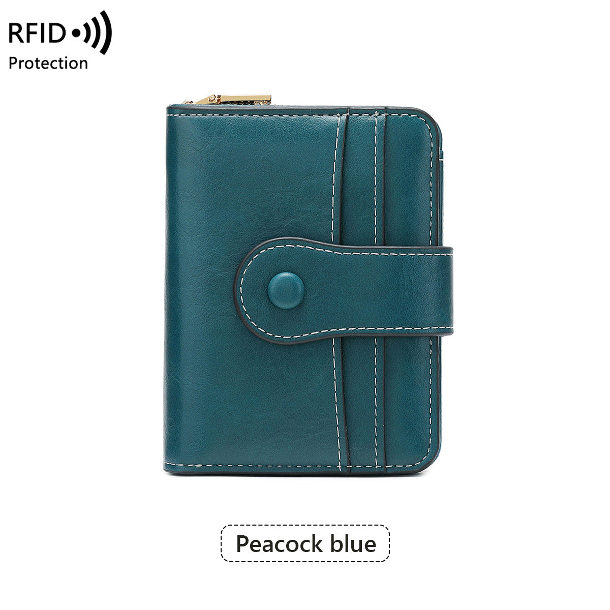 Durable Women's Short Multifunctional Zipper Retro Ladies Wallet