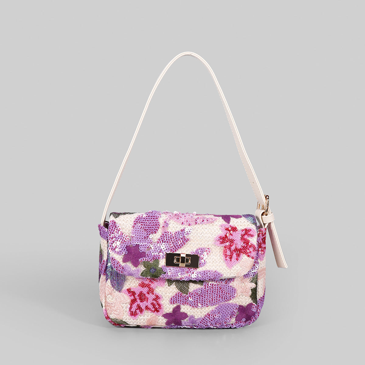 Women's Sequin Embroidery Underarm Summer Straw Woven Armpit Bags