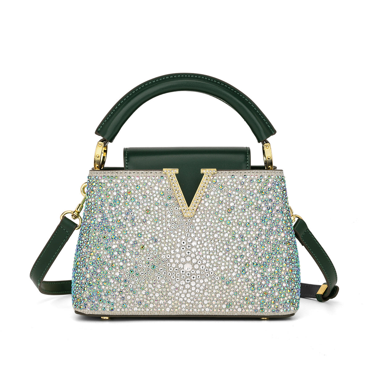 Women's Diamonds Fashionable Rhinestone Dinner Rose Red Women's Handbag