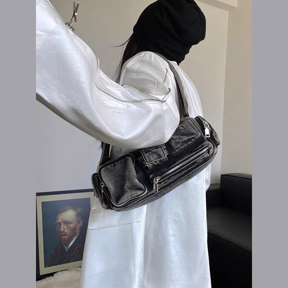 Women's Niche Locomotive Style Underarm Hot Vintage Handbags