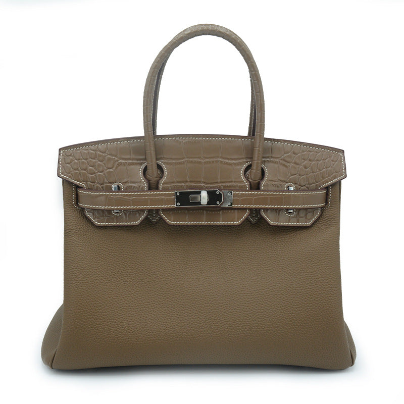 Luxury Crocodile Leather Horn French Stick Handmade Wax Line Bags