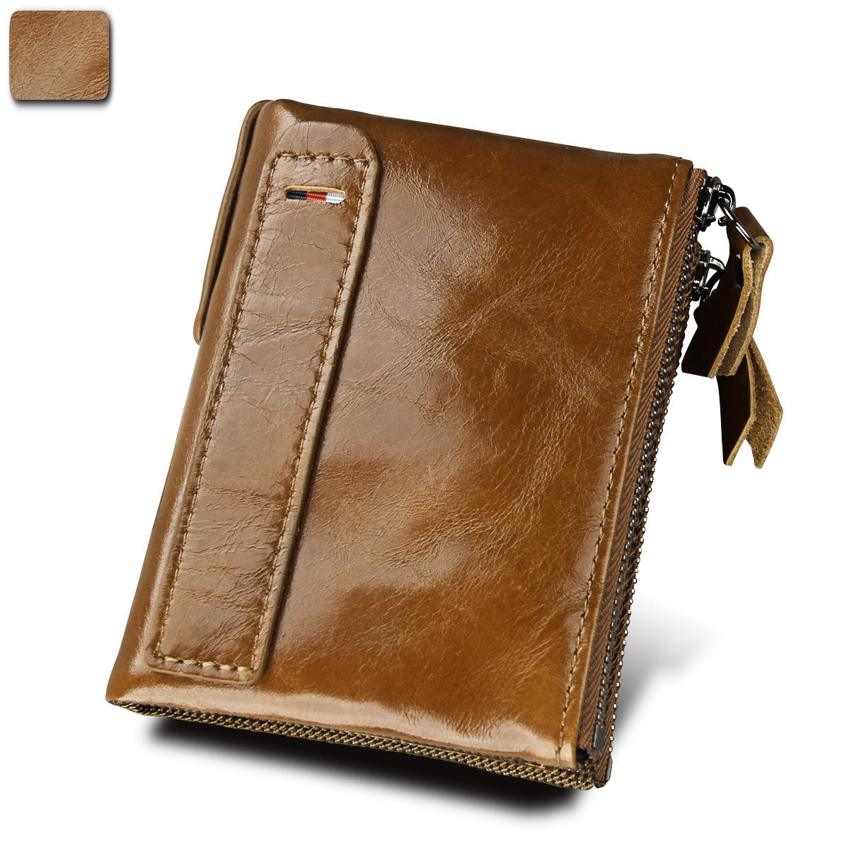Men's Crazy Horse Cowhide Swiping Short Double Men's Wallets