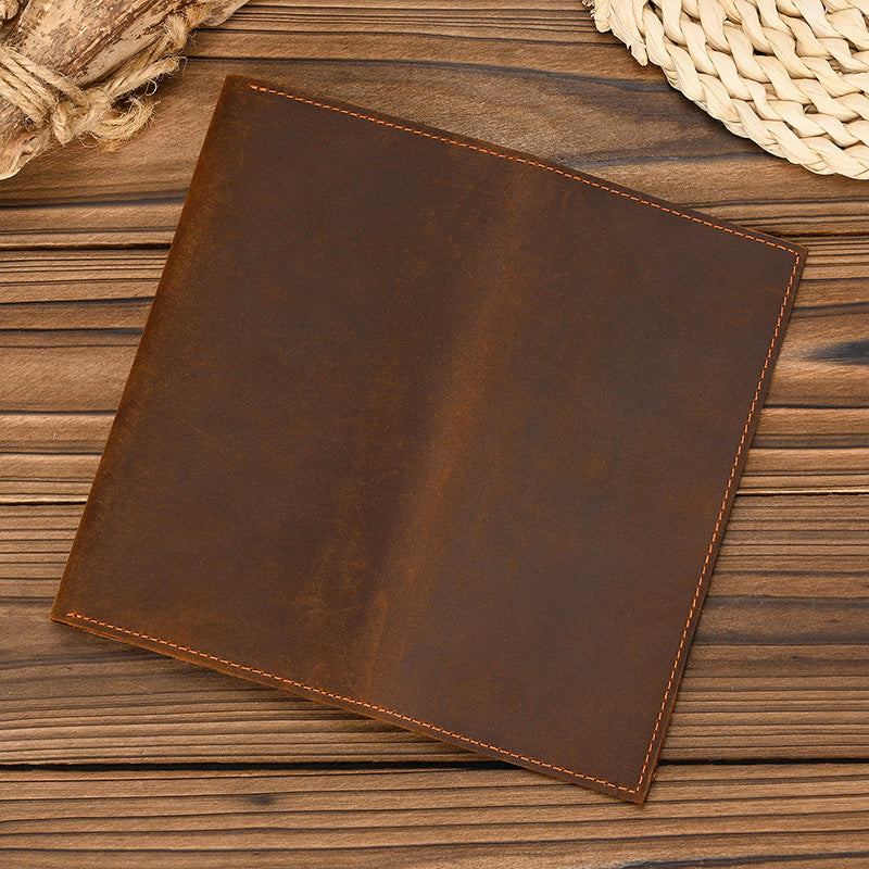 Men's Crazy Horse Leather Long First Layer Purses