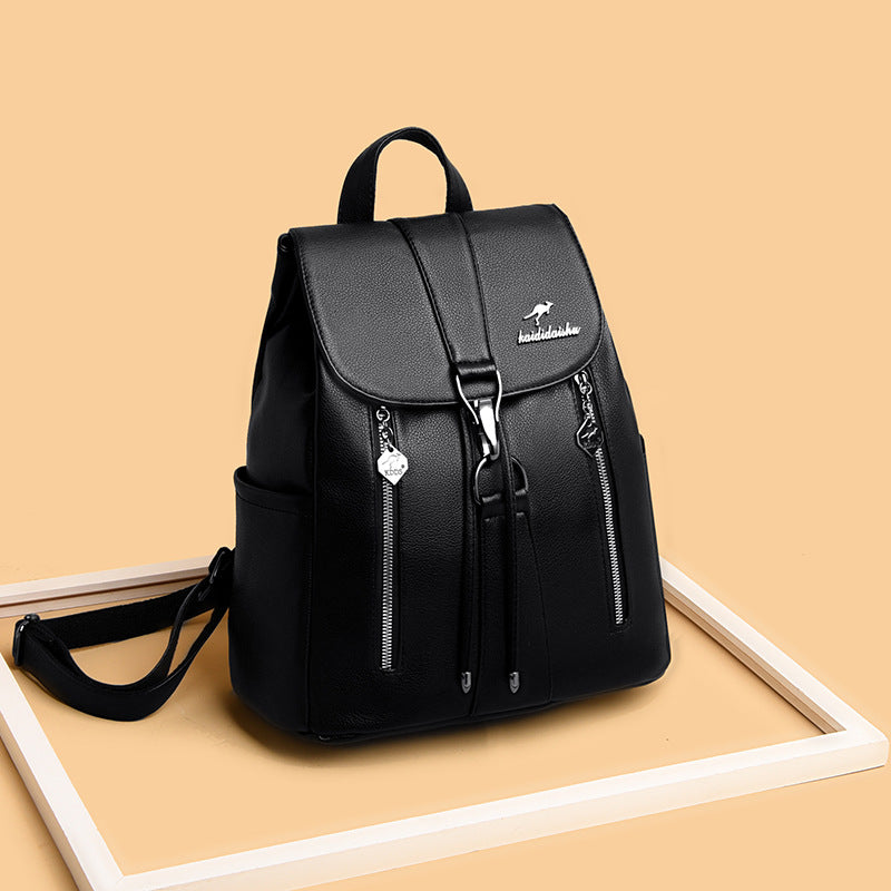 Women's Korean Style Fashion Soft Leather Backpacks