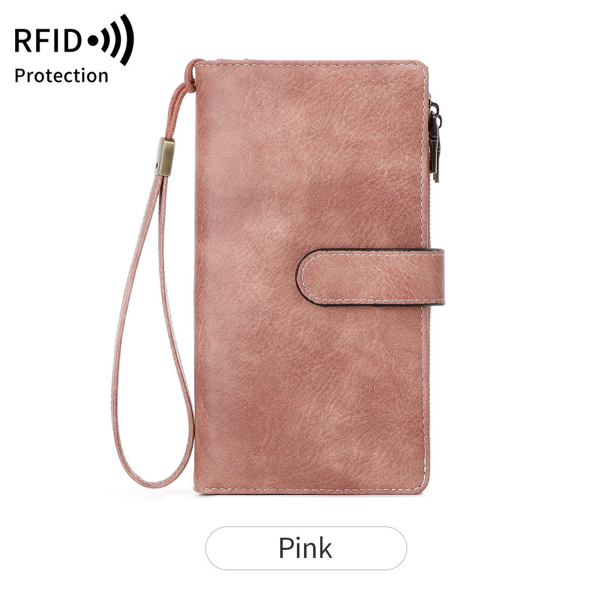 Long Retro Lady's Solid Color Portable Handbags