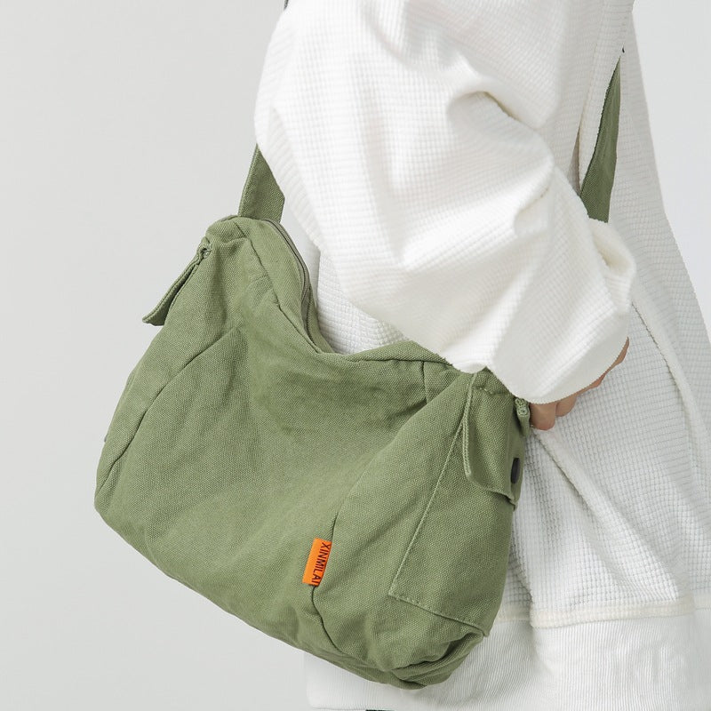 Style Large Capacity Washed Canvas Leisure Shoulder Bags