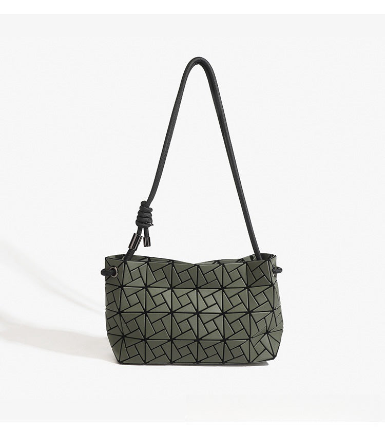 Women's High Quality Rhombus Geometric Underarm Drawstring Bags