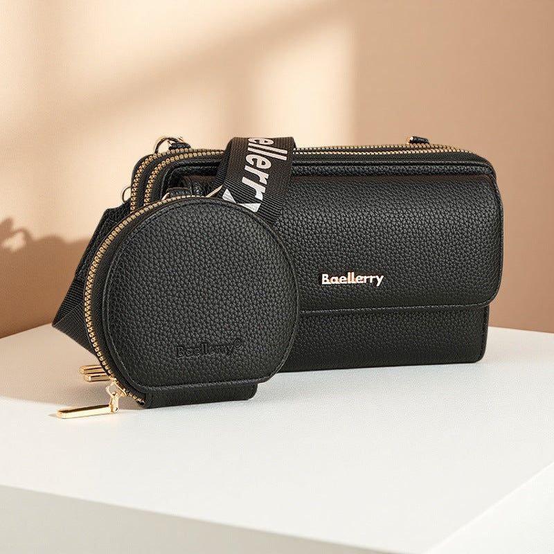 Women's Fashion Litchi Pattern Letter One Combination Bags