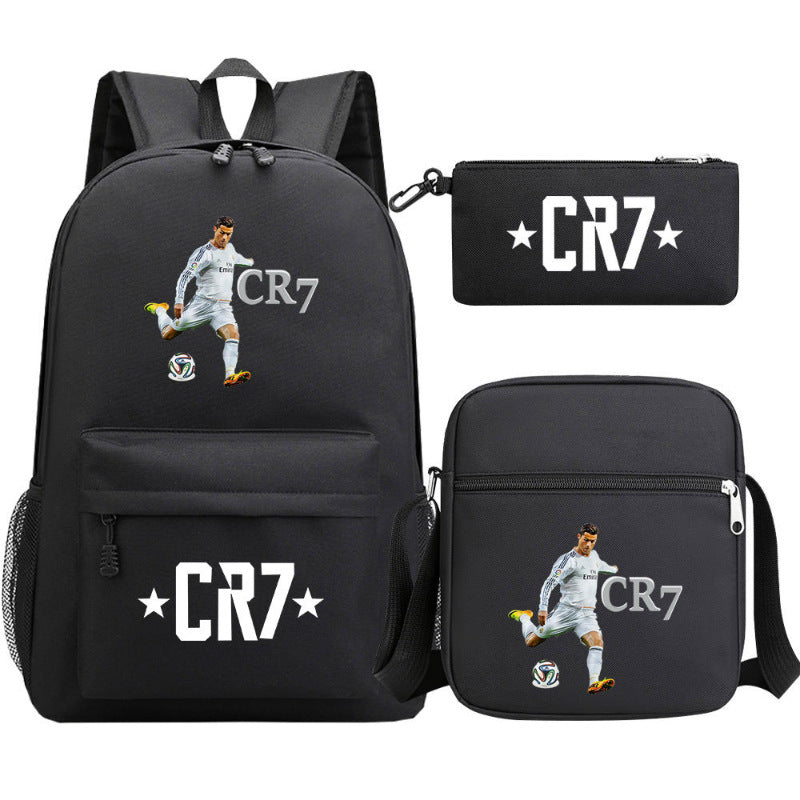Women's & Men's & Football Star Junior Three-piece Suit Backpacks