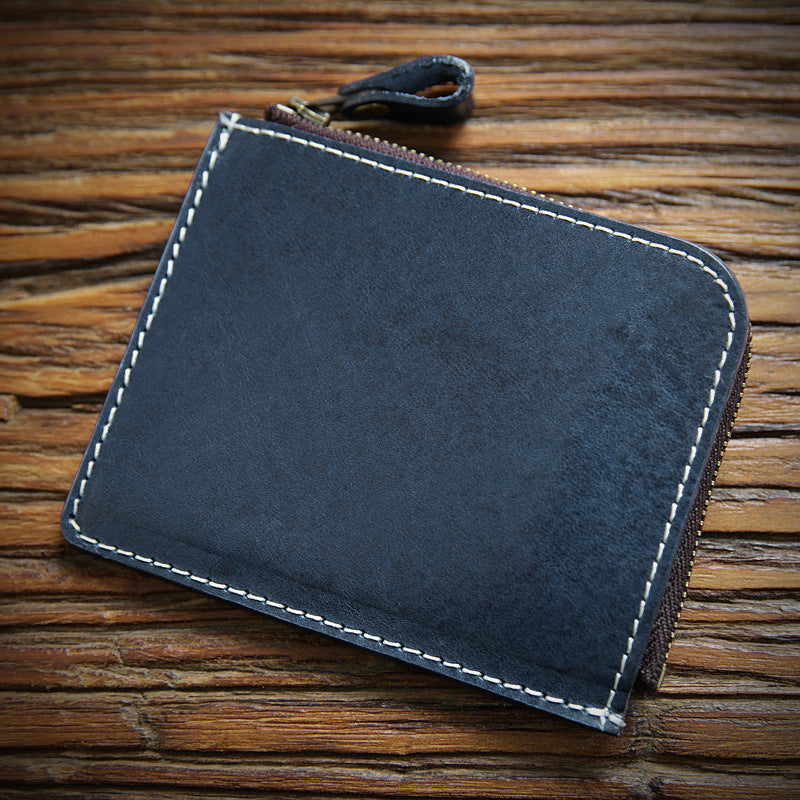 Men's Handmade Vintage Short Genuine Leather First Men's Wallets