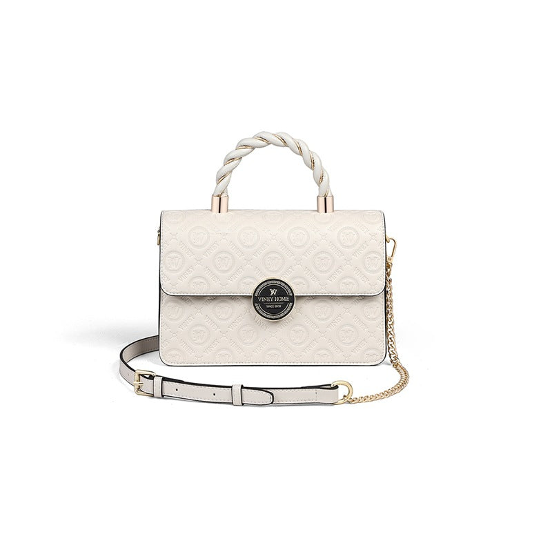 Women's Genuine Leather Fashion High Sense Chain Bags