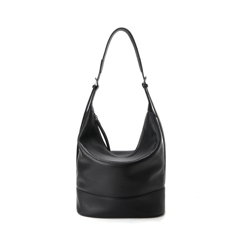 Layer Vegetable Tanning Leather Binaural Large Capacity Totes Commuter Women's Shoulder Bag