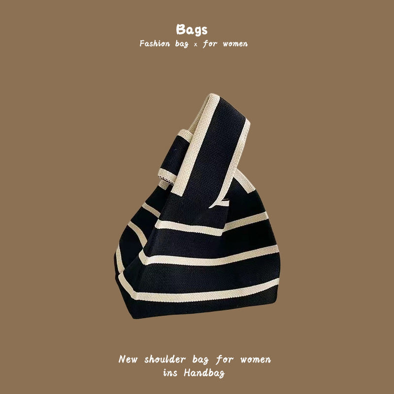 Women's Hand Carrying Box Lunch Contrasting Color Bucket Bags