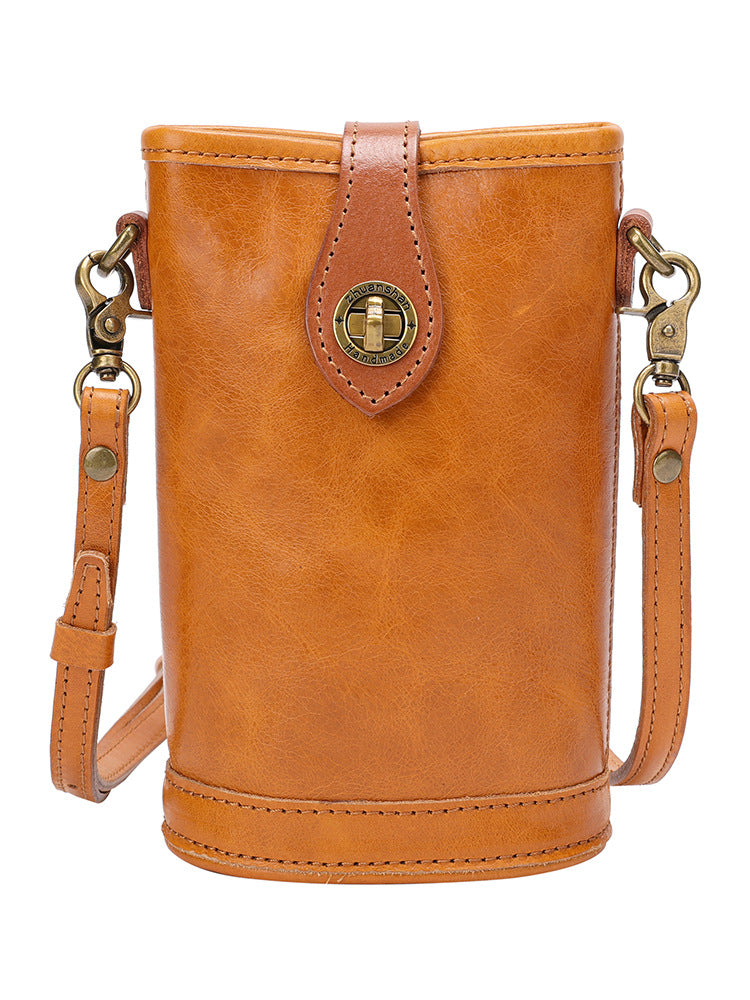 Mobile Exclusive Store Vegetable Tanned Oil Wax Phone Bags