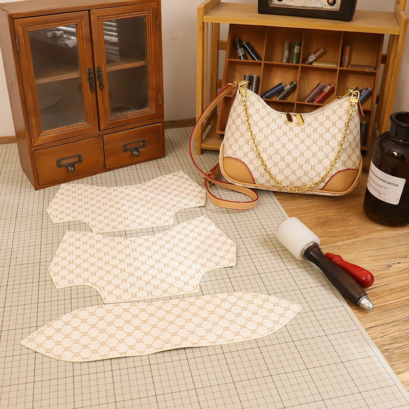 Women's Handmade Croissant Retro Since Material Kit Small Square Bags