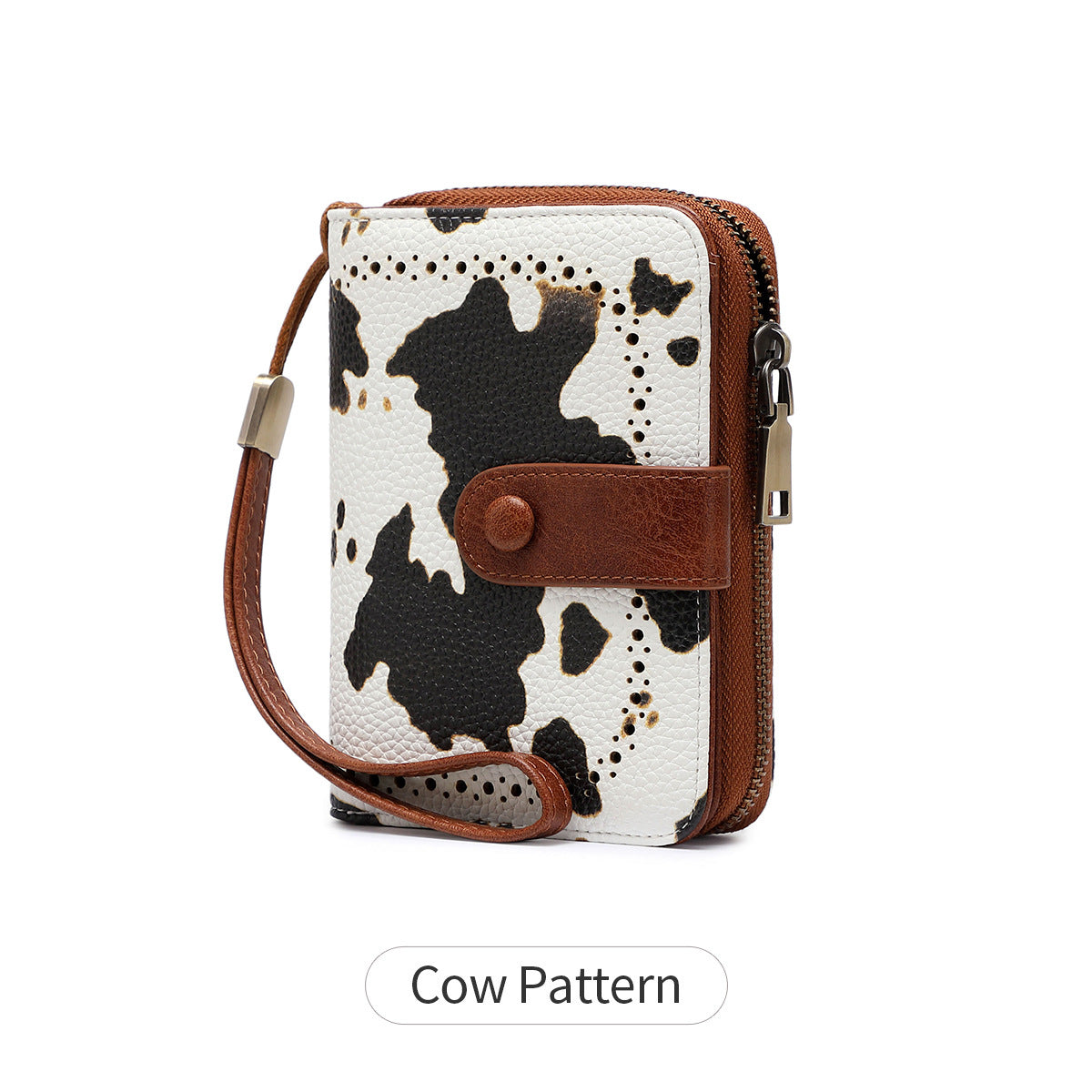 Women's Leopard Print Multifunctional Zipper Vintage Purses