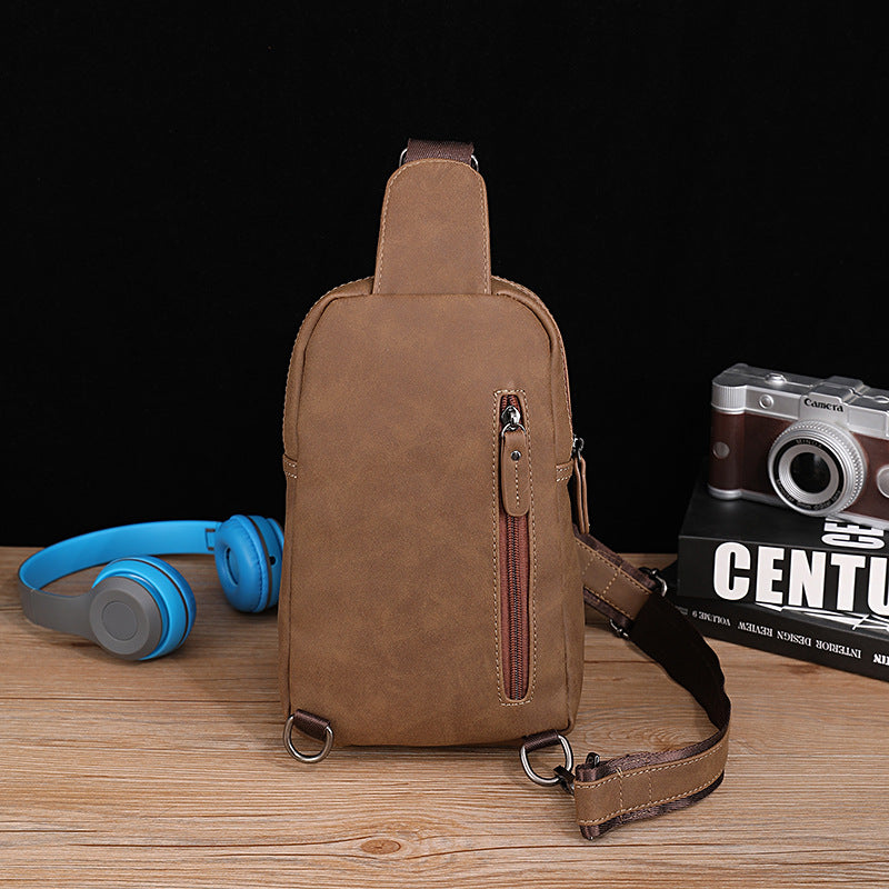 Men's Korean Style Cycling Crazy Horse Leather Bags