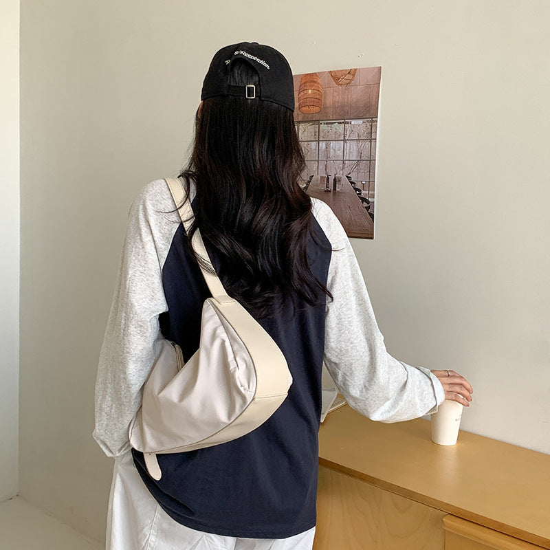 Women's Niche Textured Nylon Summer Stitching Commuter Women's Shoulder Bag