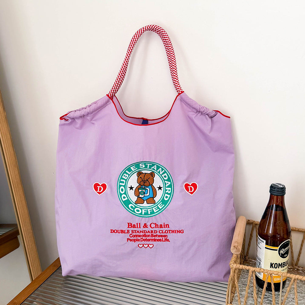 Environmental Protection Waterproof Nylon Embroidery Fashion Large Bags