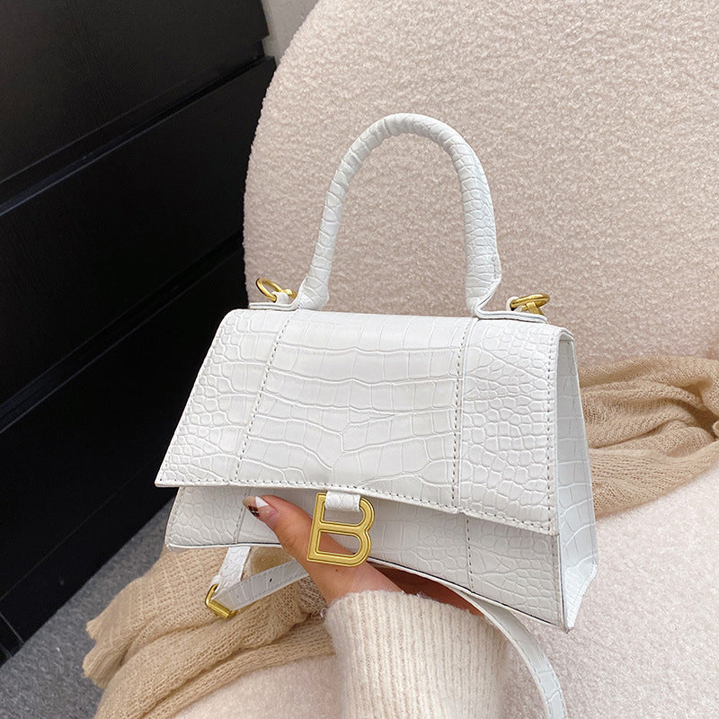 Women's Hourglass Crocodile Pattern Western Style Trendy High Quality Small Square Bags