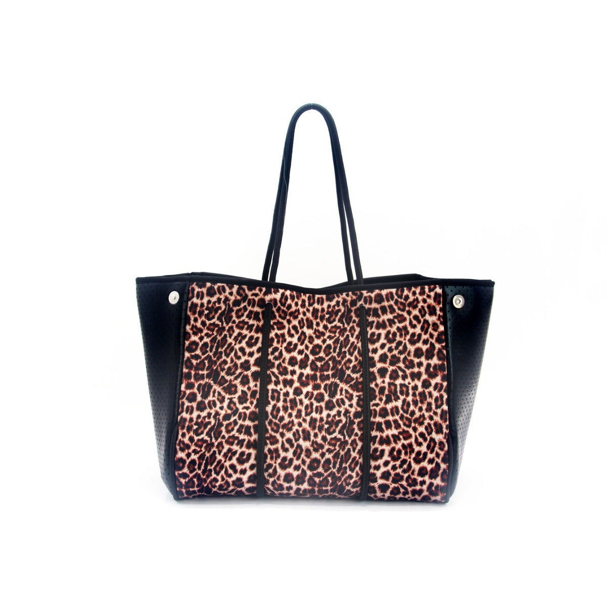 Leopard Print Printed Black Portable Beach Shoulder Bags