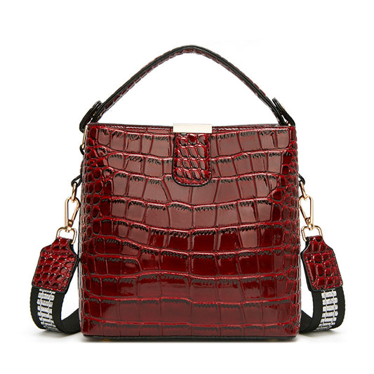 Women's Female Texture Western Style Crocodile Pattern Shoulder Bags