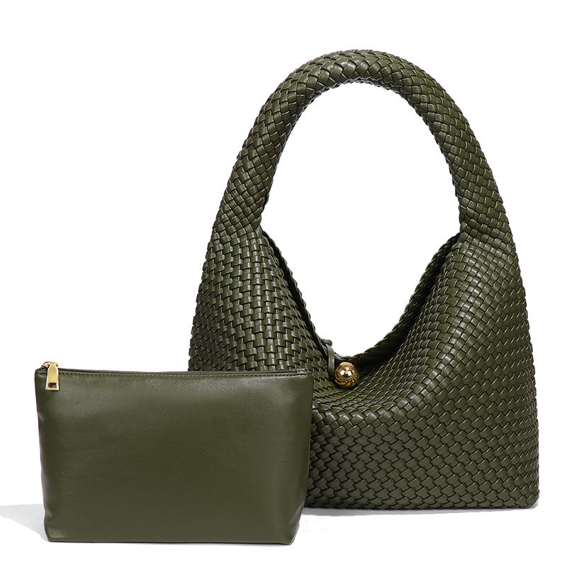 Women's Fashion Golden Ball Handmade Woven Texture Trendy Niche Bags