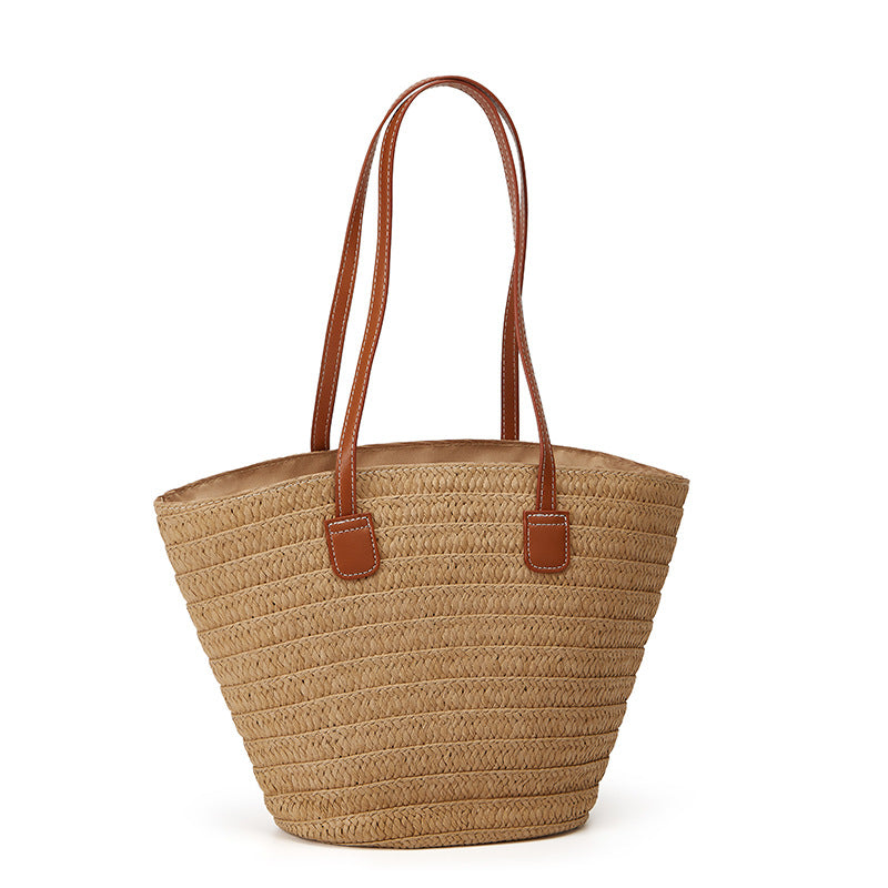 Large Capacity Straw Leisure Woven Seaside Holiday Vegetable Women's Shoulder Bag