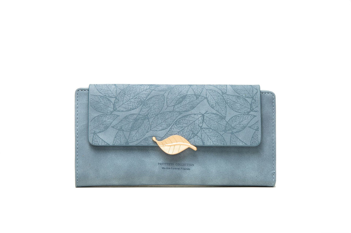 Women's Long Korean Frosted Zipper Leaf Buckle