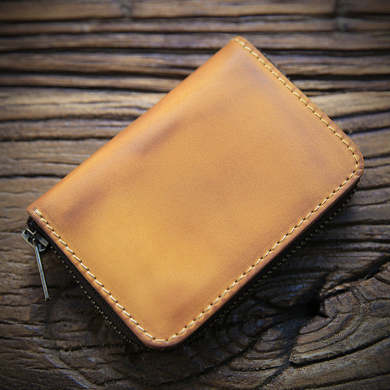 Men's Crazy Horse Leather First Layer Cowhide Purses