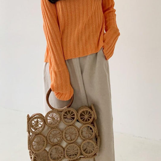 Seaside Vacation Straw Large Capacity Beach Handbags