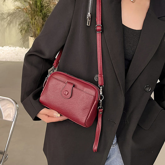 Women's Cattlehide Leather Surface Mini Simple Mom Crossbody Bags