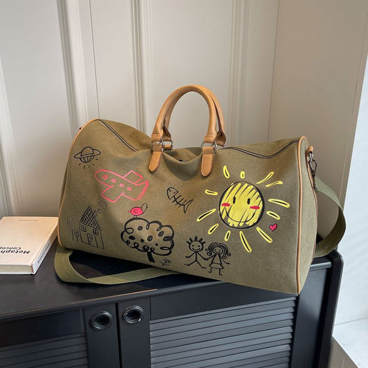 Women's Canvas Traveling Large Capacity Portable Lightweight Travel Bags