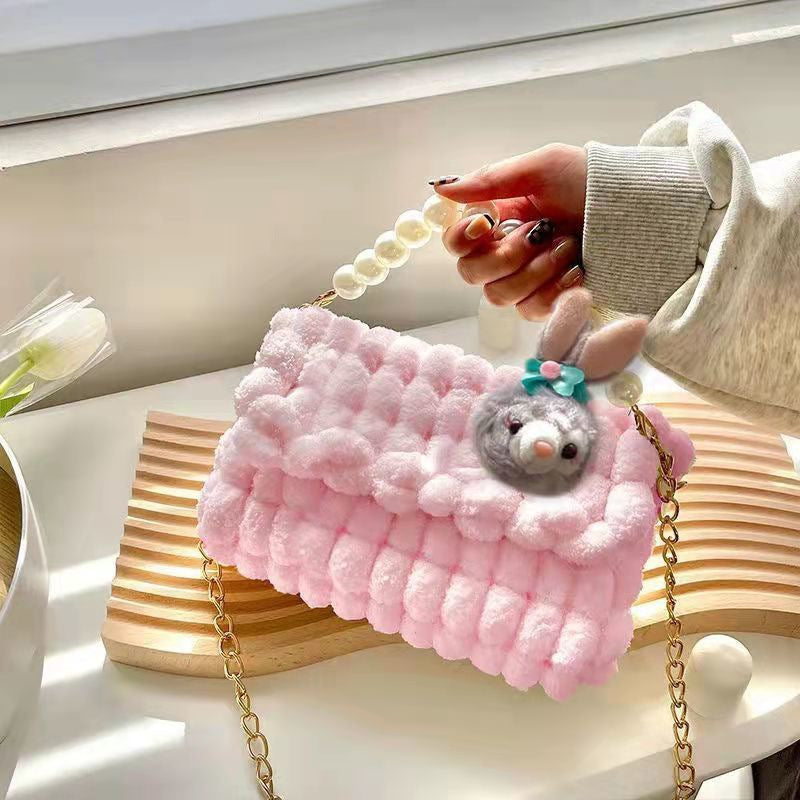 Material Mesh Wool Hand-woven Homemade Gift For Women's Messenger Bag